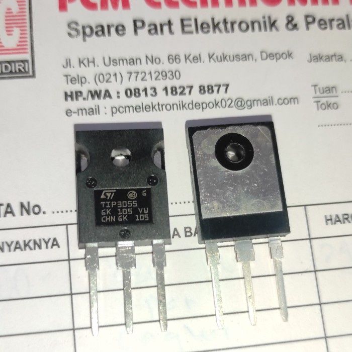 Jual TIP3055 Tip 3055 ST ORIGINAL NPN Transistor Power High Quality