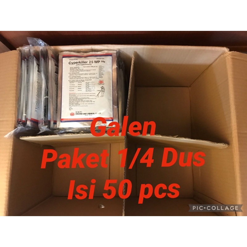 Cyperkiller 25wp Obat hama kutu serangga paket 1/4 dus isi 50 pcs