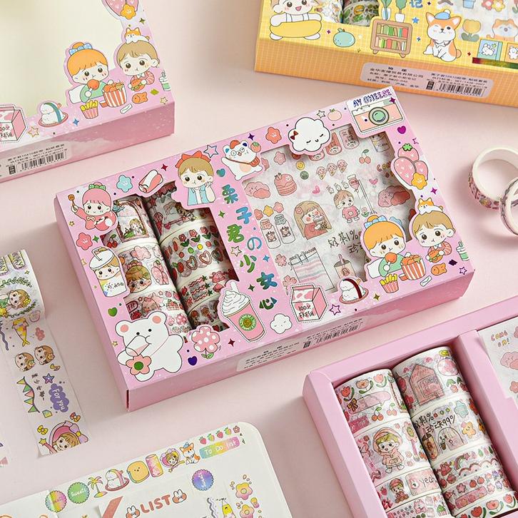 

JY7♛ Mocababy Stiker 1 Set Box Premium Karakter Lucu + Roll Stiker + Stiker Super Cute Pasti Laris