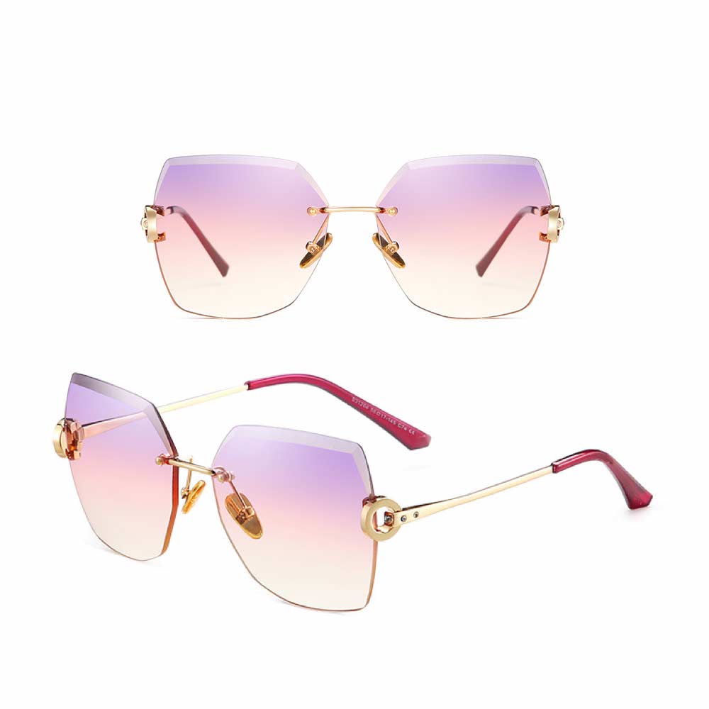 Kacamata UV400 [ Blue Pink ] Anti Radiasi - Sunglasses Wanita Korea - HM8148