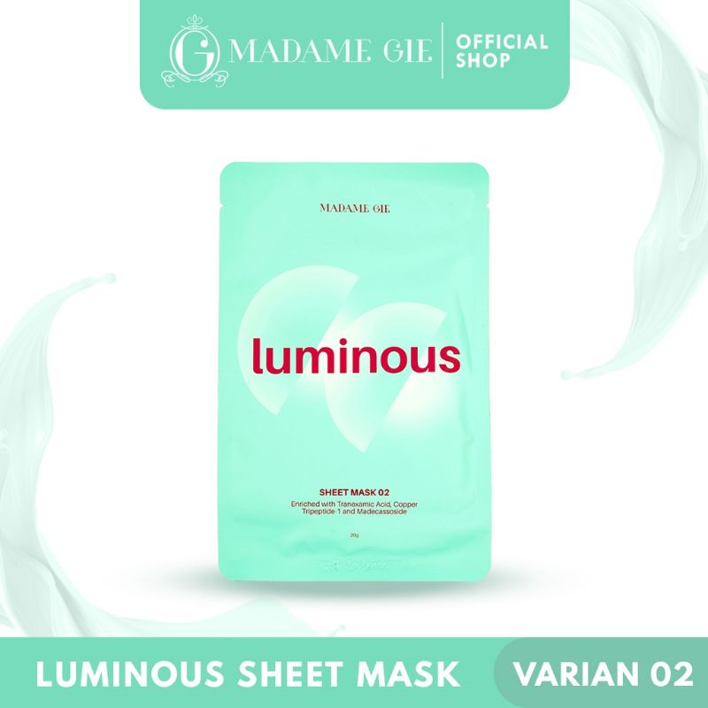 MASKER SHEET MASK LUMINOUS MADAME GIE / MASKER TISSUE TOPENG