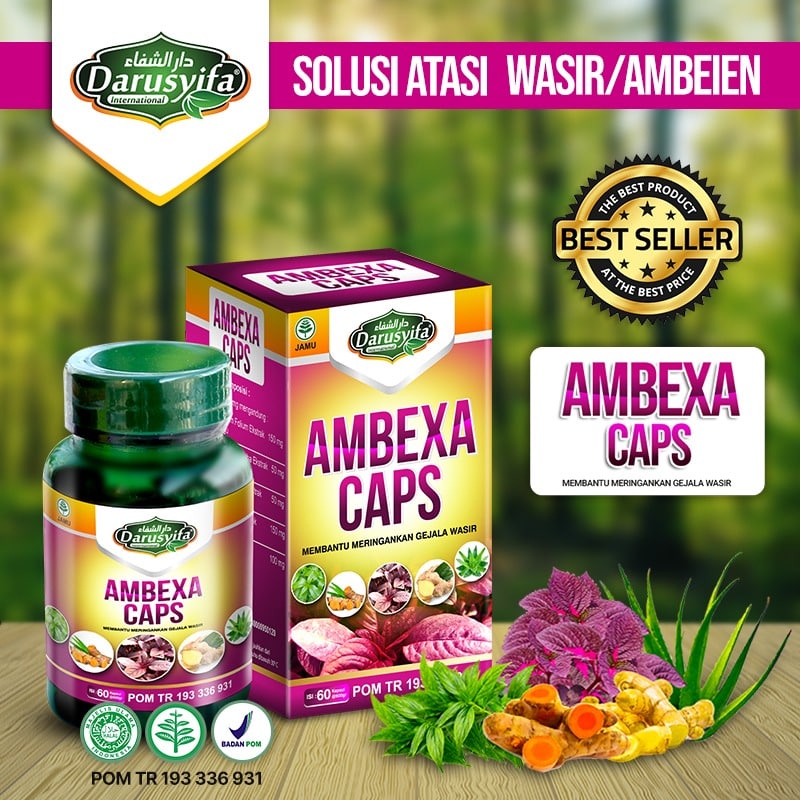 Ambexa Caps Asli Daun Ungu Obat Ambeien Wasir 100% Obat Herbal / Prolink Herbal