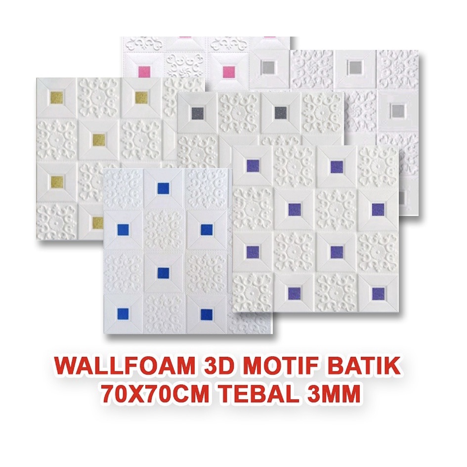 Brickfoam batik 3d 70x70cm Tebal 3mm