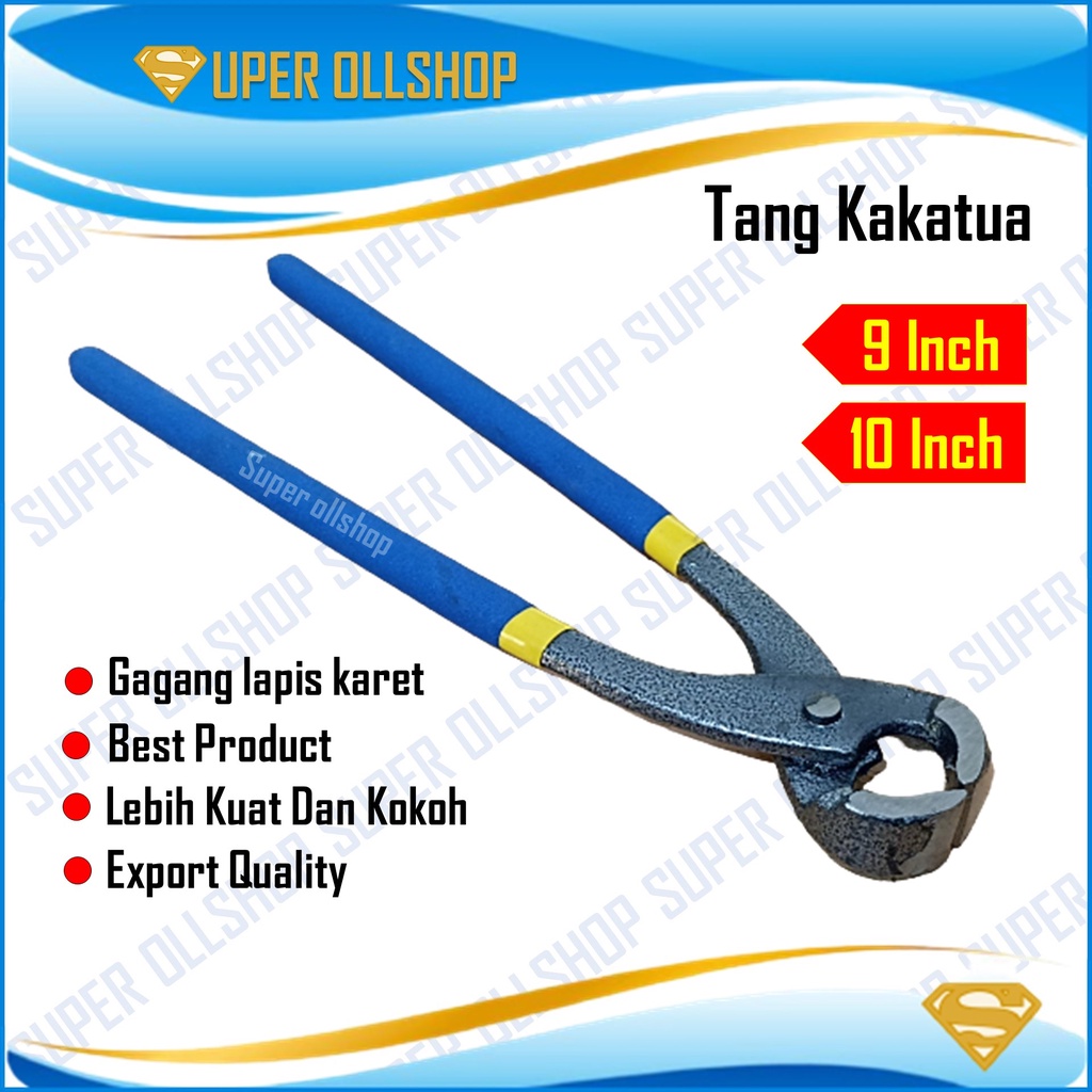 Tang Gegep 9 Inch Kakatua Catut Potong Kawat / Tang Kakaktua Betet Tower Pincer Blister 10 Inch