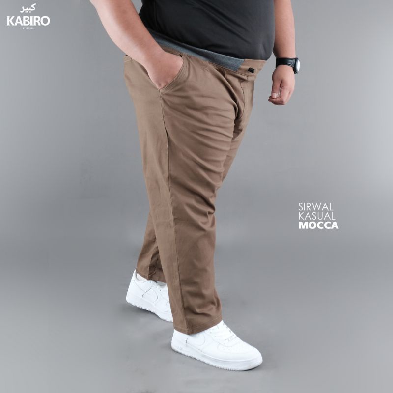 SIRWAL KASUAL KABIRO CELANA PANJANG PRIA BIG OVERSIZE JUMBO MAXI CHINO ELASTIS