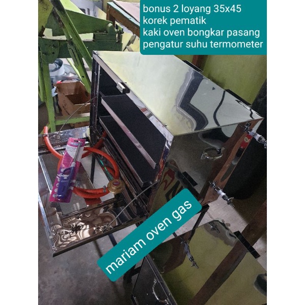 OVEN GAS KECIL 40X60 FREE 2 LOYANG ,KAKI,PEMATIK,PENGATURSUHU