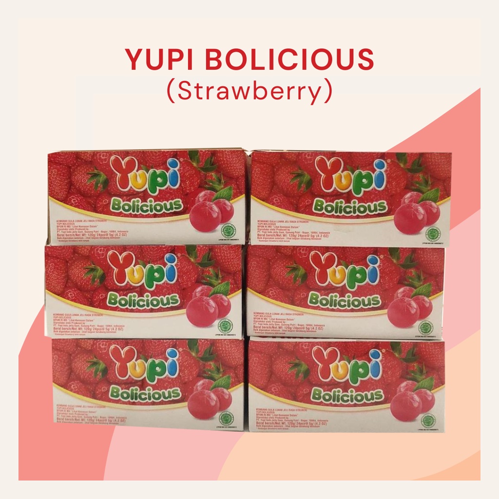 [DELISH SNACKS] Yupi Bolicious Per Karton / Mandarin Lychee Blackberry Strawberry / Permen Yupi Murah Grosiran