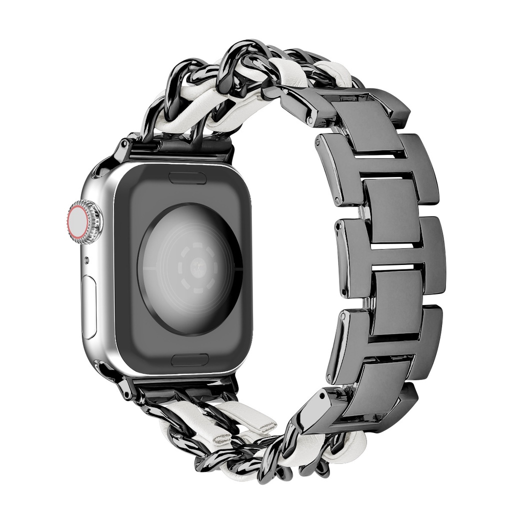 Strap Chain Apple Watch 1 2 3 4 5 6 7 8 SE Ultra 2022 Stainless Steel iWatch Band 38mm 40mm 41mm 42mm 44mm 45mm 49mm Tali Smartwatch Rantai Adjustable