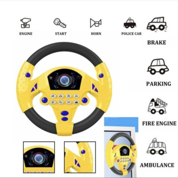 MAINAN ANAK STEERING WHEEL SIMULATED DRIVING SETIR MOBIL BACKSEAT STIR