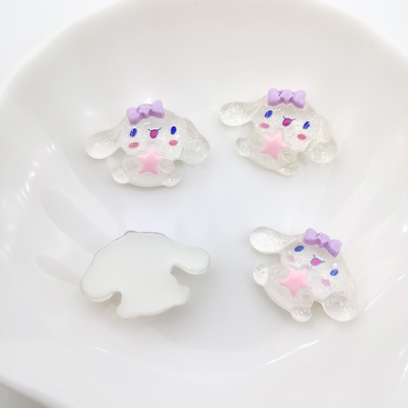 ( 5 PCS) RESIN CINNAMOROL BENING BLING BLING / RESIIN SANRIO CINNAMOROLL TRANSPARANT GLITER