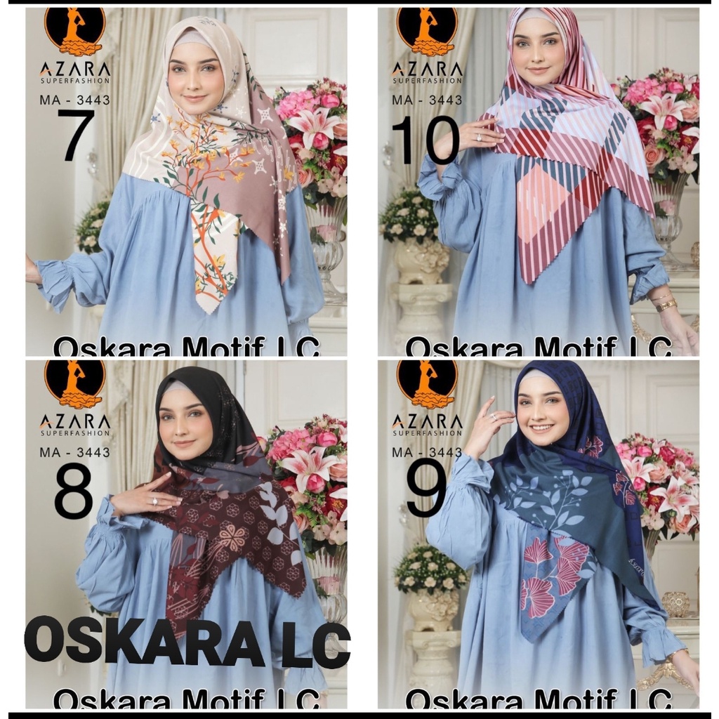 Oskara Motif Laser Cut LC Hijab Kerudung Jilbab Segiempat Premium MA-3416 Azara - Fido Collection