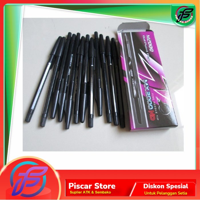

ECERAN Pulpen MX2000 ND Tinta Hitam Bolpoin Pen Pulpen MX2000 M2000