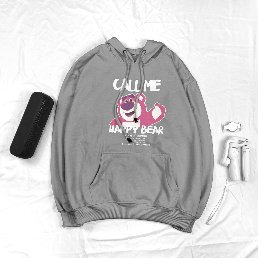 Hoodie Lotso Happy Bear Oversize Korean Street Style Wanita Dan Pria Terbaru Size L - XL - XXL - XXXL