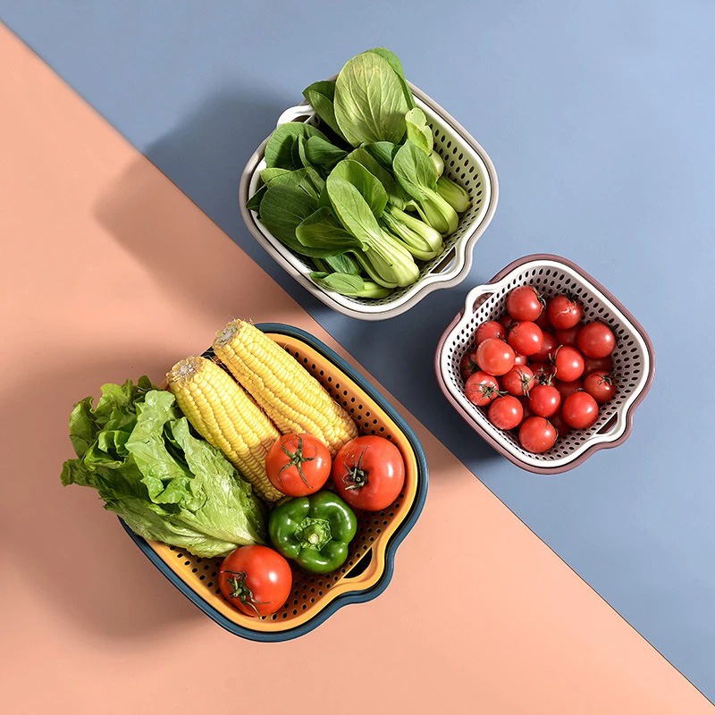 Baskom Peniris Sayur Ember Saringan Buah 6 in 1 Pencuci Sayur dan Buah 6 Lapis