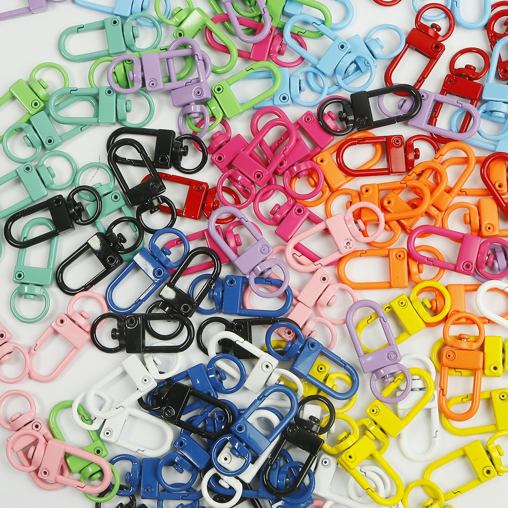 5pcs Cincin Kunci Multicolor Metal Kecil Konektor Lobster Clasp Untuk Membuat Perhiasan DIY Temuan Rantai