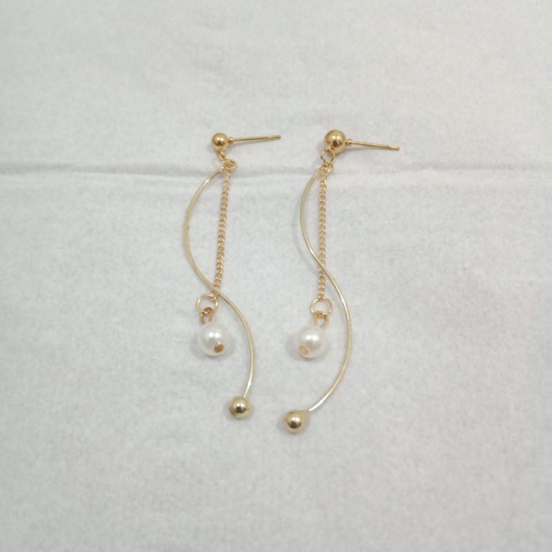 Anting korea model mutiara panjang layer 2