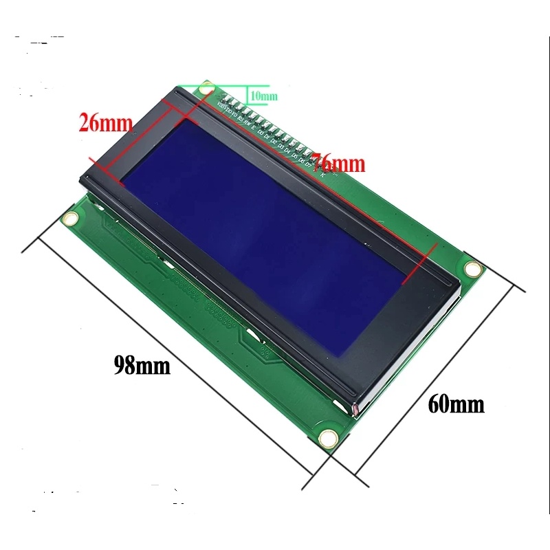 LCD 2004 20x4 SERIAL Interface MODULE I2C IIC Layar BLUE Biru Display Backlight Backpack