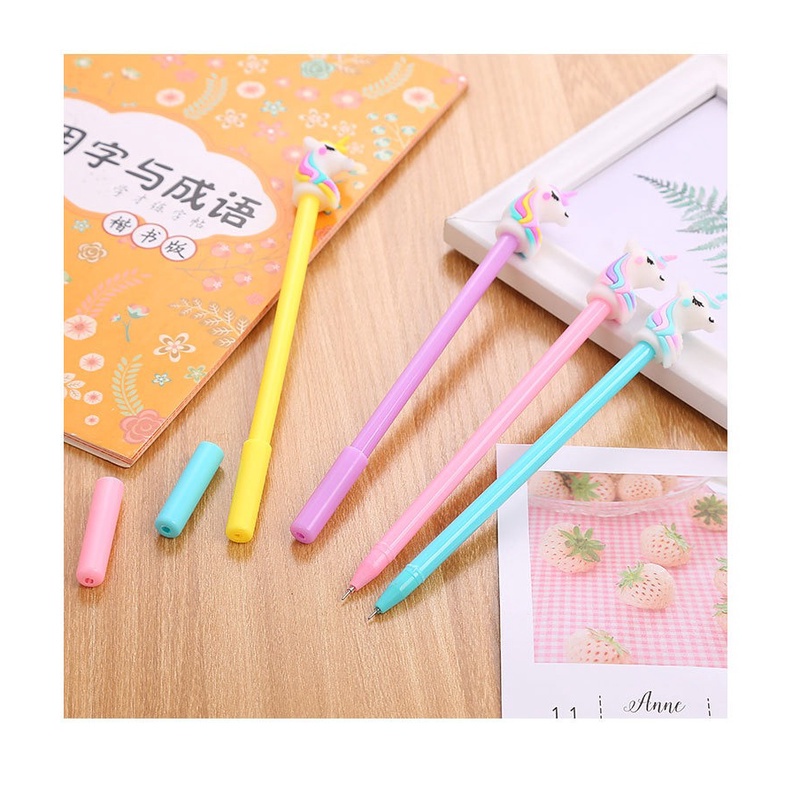 4pcs Pena Pen Pulpen Gel Set Tinta Cair Unicorn OSM-ST0132