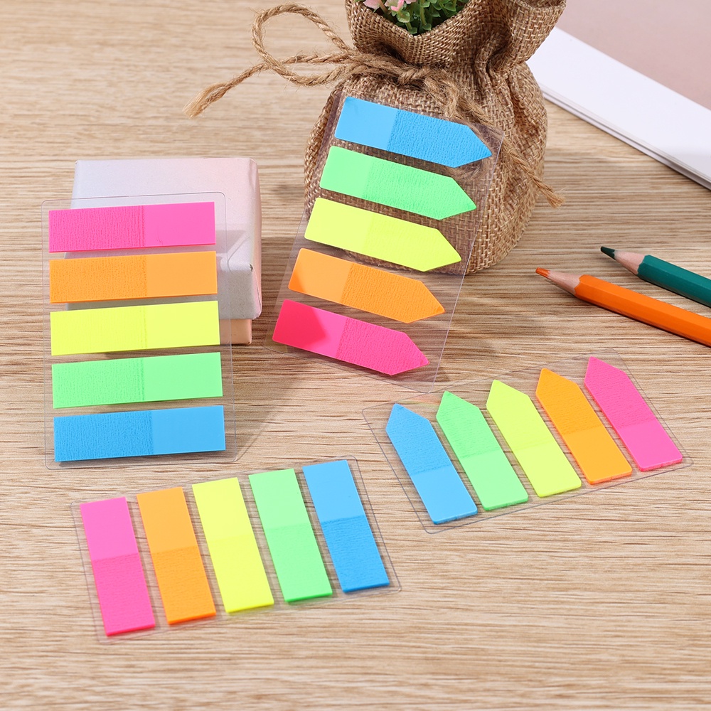 [Grosir] Mini Rectangle PET Sticky Note Bookmark Untuk Alat Tulis Kantor Dan Belajar Umum 5warna Loose Leaf Memo Index Sticky Note Isi Notebook Stiker Label Kunci