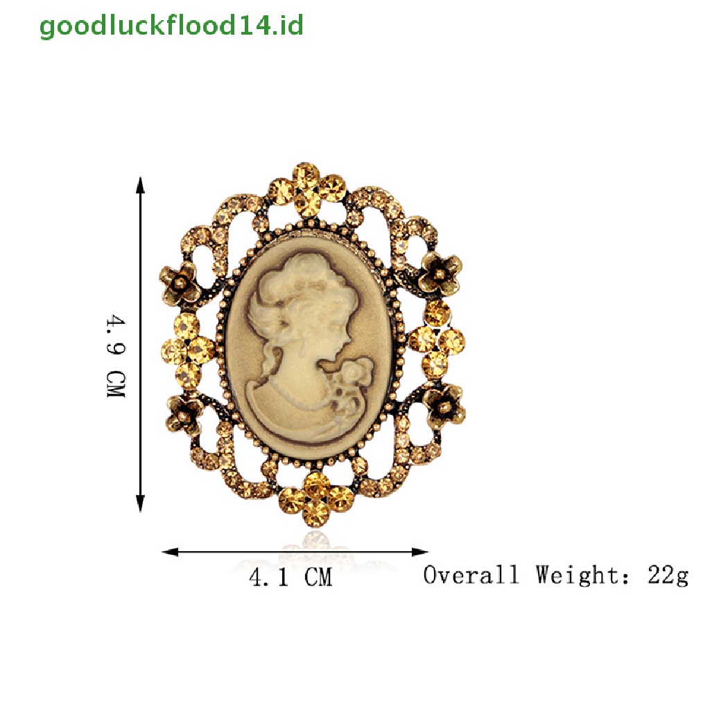 [GOOGFOUR] 1model Vintage Cameo Victorian Kristal Pesta Pernikahan Wanita Liontin Bros Pin [TOP]