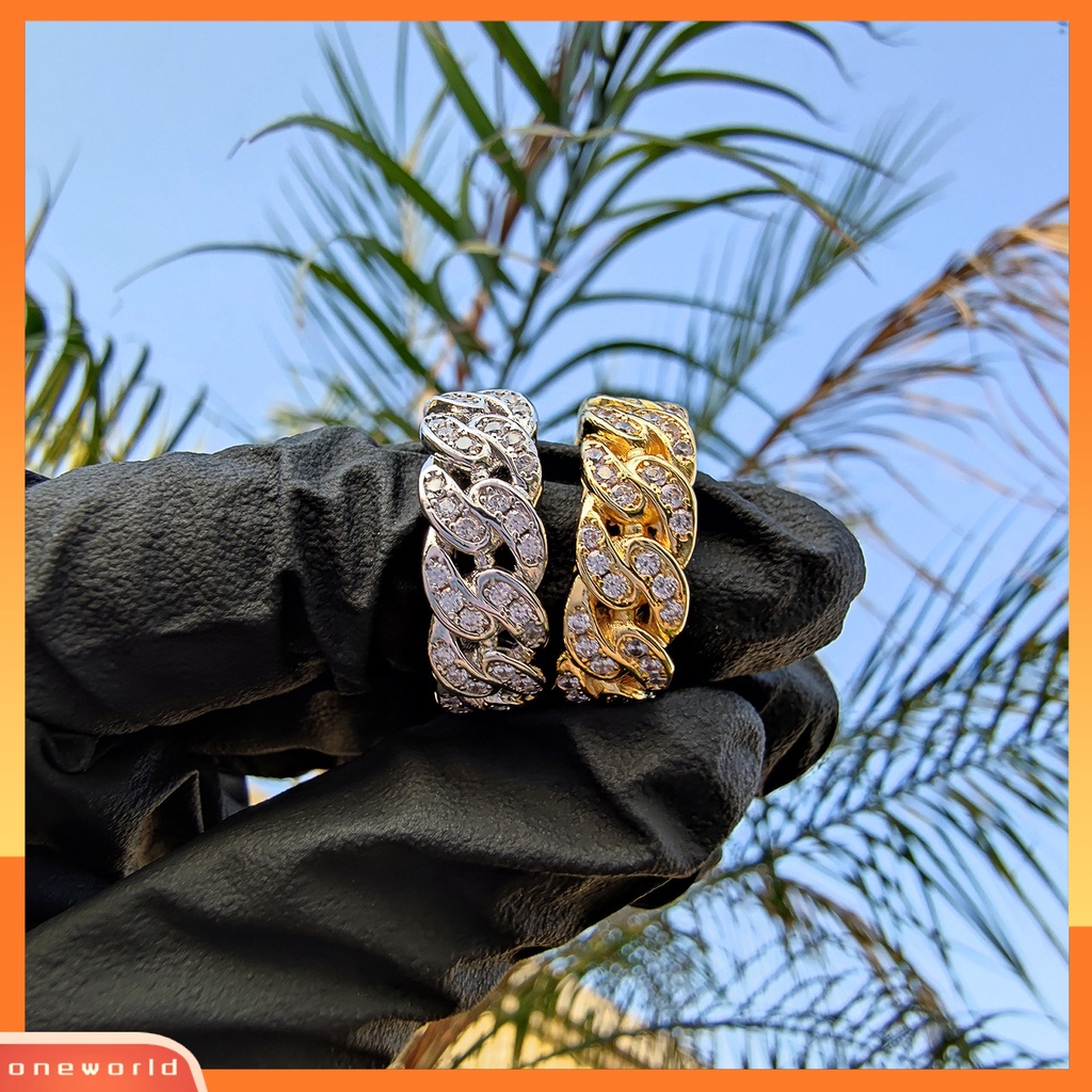 {oneworld} Fashion Memutar Cincin Kreatif Perhiasan Cincin Cubic Zirconia Alloy Finger Ring Untuk Hadiah