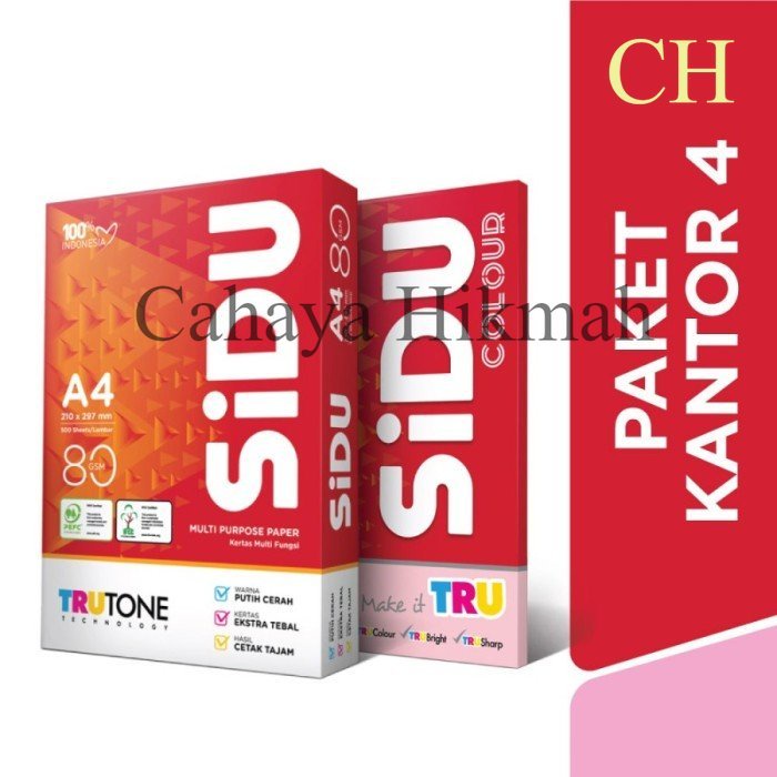 

SiDU Paket Kantor 4 (HVS 80 GSM A4 & HVS Berwarna 80 GSM A4) - pink berkualitas