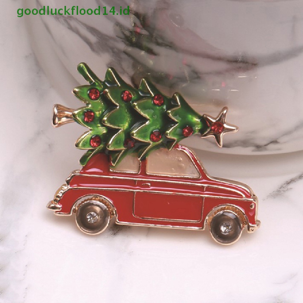 [GOOGFOUR] Enamel Mobil Pohon Natal Bros Pin Wanita Fashion Perhiasan Hadiah Trendi Bros [TOP]