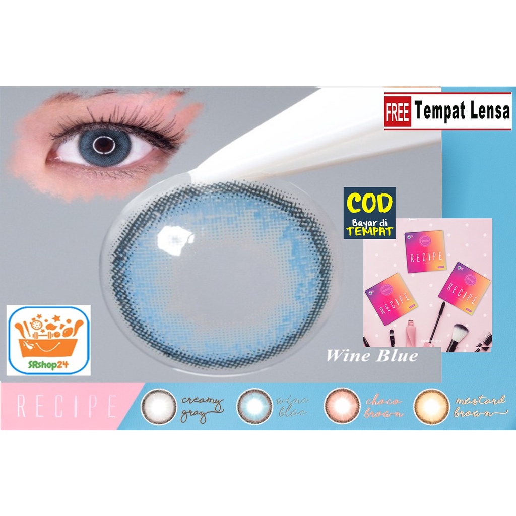 SOFTLENS MINUS DAN NORMAL SWEETY RECIPE WINE BLUE 14.5mm (0.00 sd -6.00) GRATIS TEMPAT SOFLEN