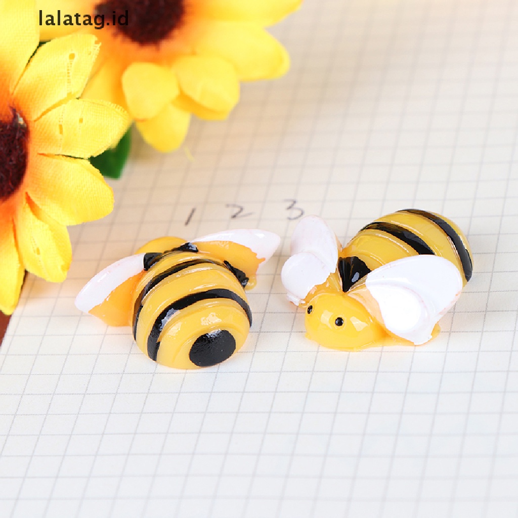 [lalatag] 10pcs Flat Back Resin Cabochon Bee DIY Flatback Scrapbooking Hiasan Craft [ID]