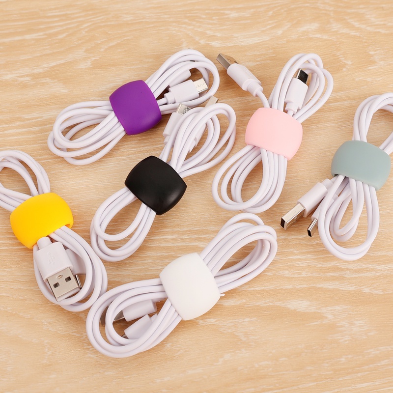 [Harga Grosir] 5Pcs Pack Untuk Komputer, TV, Rumah, Kantor, Kabel Mobil Cords Bulat Urus Klip Kabel Data Organizing Buckle USB Charging Cable Earphone Fridge Line