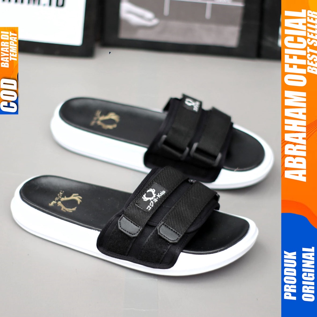 Sandal Slide Pria Slop Sendal Selop Ringan Distro Abraham