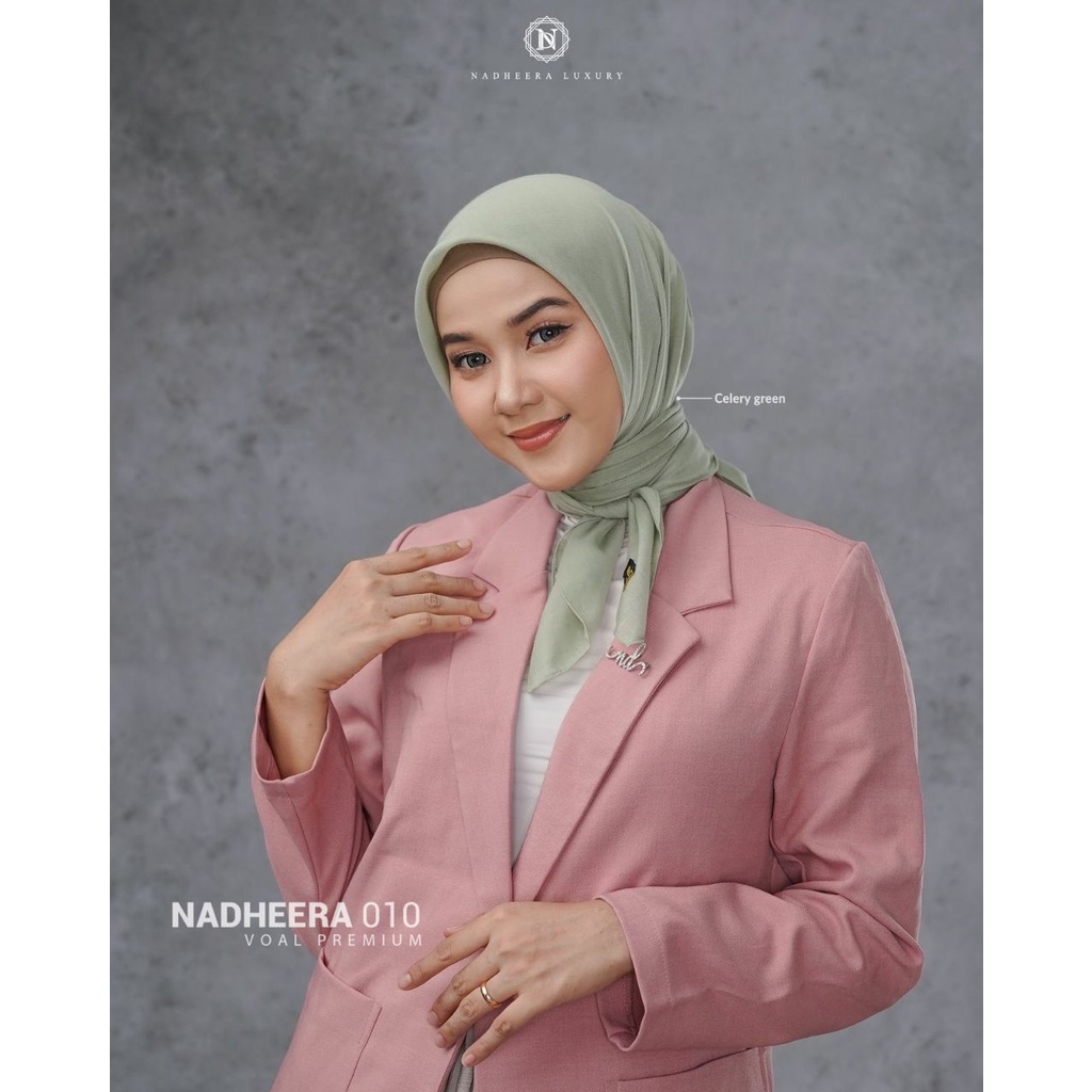 Nadheera N010 Part 2 Segiempat Voal Polos Nadheera Luxury / N010 / Jilbab Voal Segi4 Nadheera Polos 