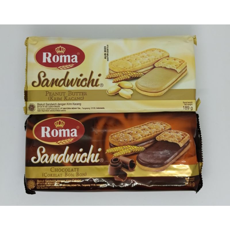 

ROMA SANDWICH COKELAT BON BON / KRIM KACANG 189GR