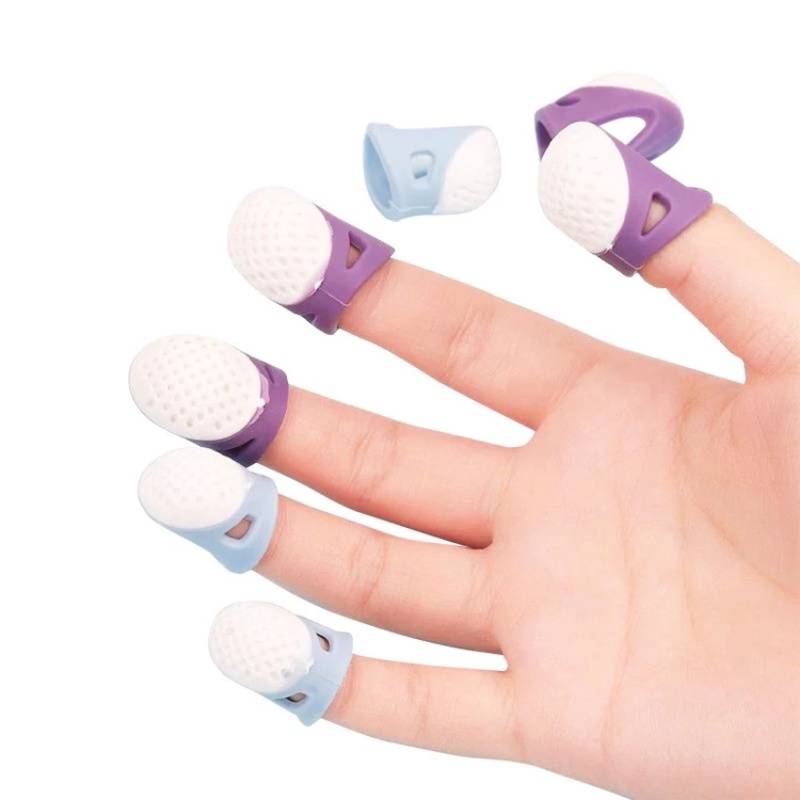 Kreatif DIY Silicone Thimble Non-stick Finger Cover Cross-stitch Jahit Aksesoris Anti-slip Jari Perlindungan Perlengkapan