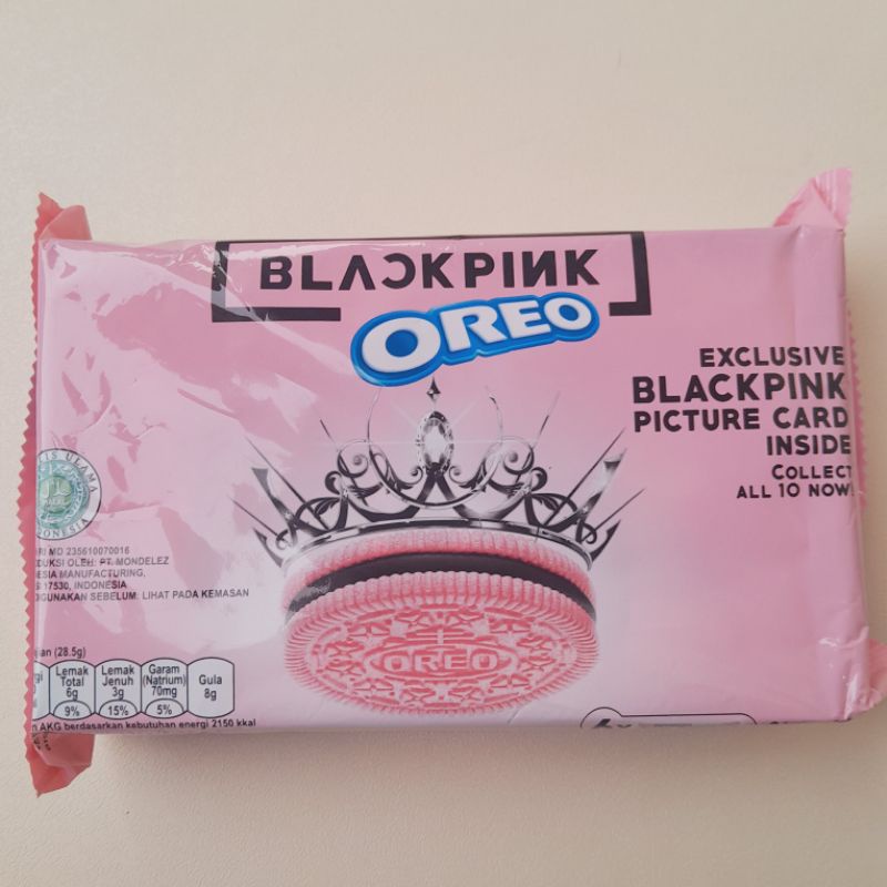 Oreo × Blackpink Limited Edition - Kraft Sandwich Oreo Blackpink Cokelat Hitam 171g + Pc Random (Sea