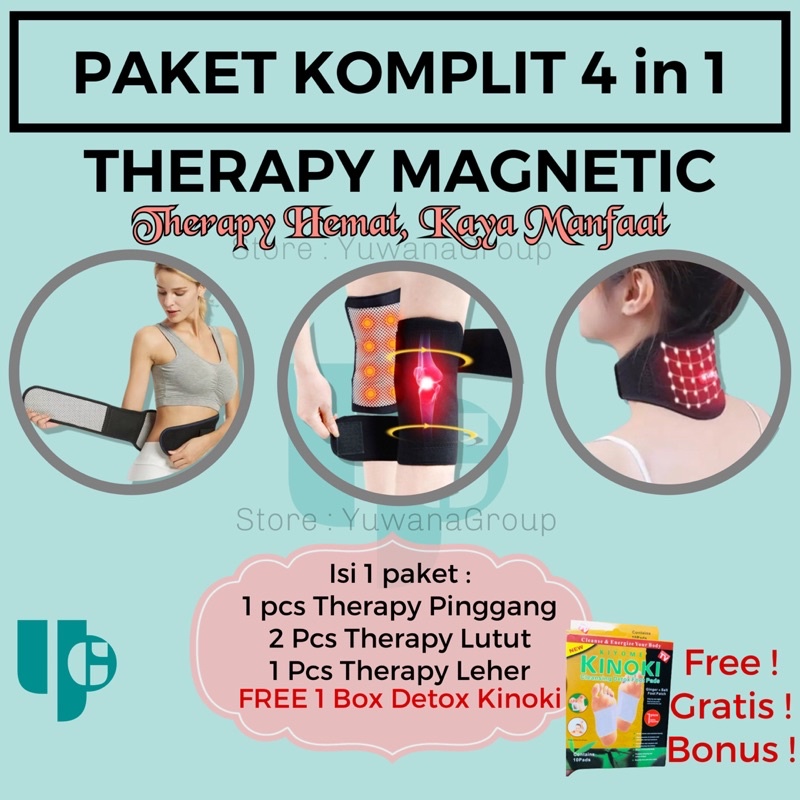 Paket Komplit Sabuk Terapi 256 Magnet Terapi Pinggang Terapi Lutut Terapi leher Terapi Pemanas Tourm