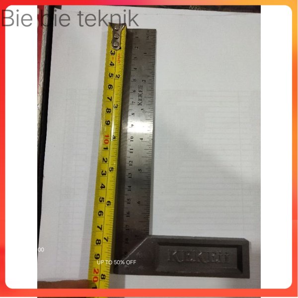 

siku tukang /penggaris siku 20cm .bie bie teknik