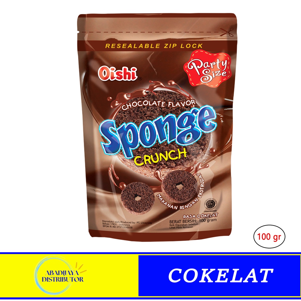 

Oishi Sponge Crunch Rasa Cokelat Kemasan Pouch Besar 100gr