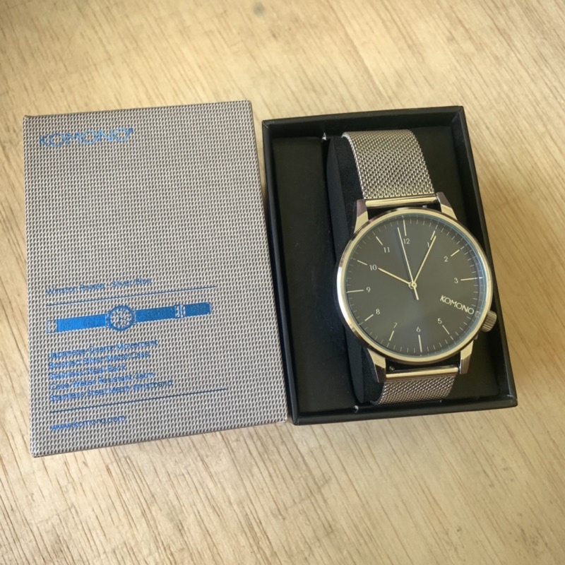 KOMONO jam tangan analog winston royale silver blue NEW ORIGINAL 100%