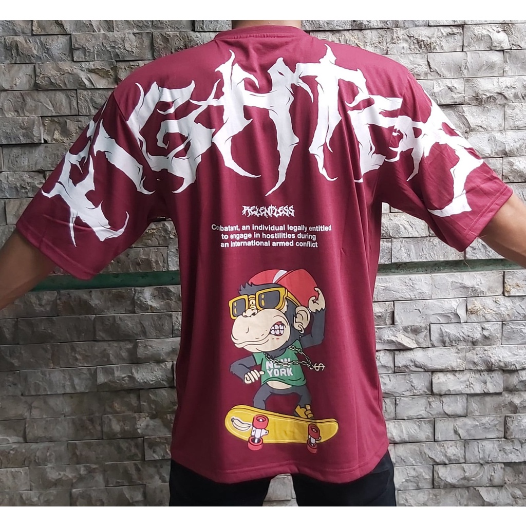 Baju Distro OverSize FIGHTER MONKEY Pria dan Wanita ORIGINAL