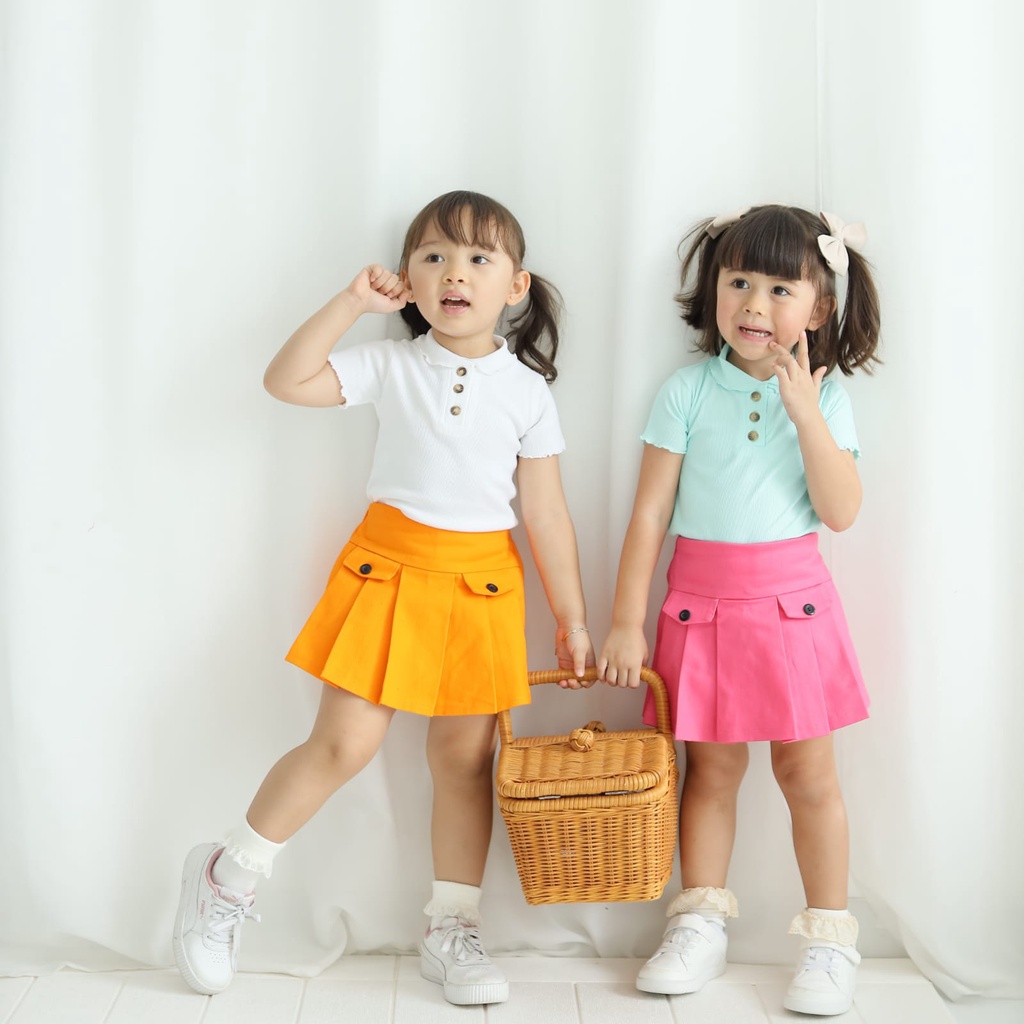 KIDDIEPODS - Mallow Skort / Skort anak perempuan / Celana rok Anak perempuan / Bawahan anak perempuan 1-10 tahun