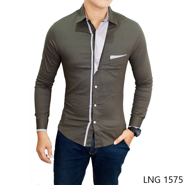 Casual Long Sleeve Man Formal Shirts Slim Fit - LNG 1644