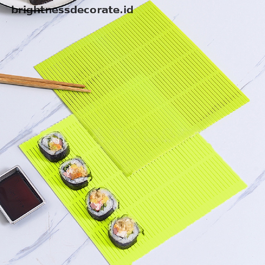 [Birth] Green DIY Silicone Sushi Roller Mats Tikar Cetakan Gulung Nasi Sushi Reusable [ID]