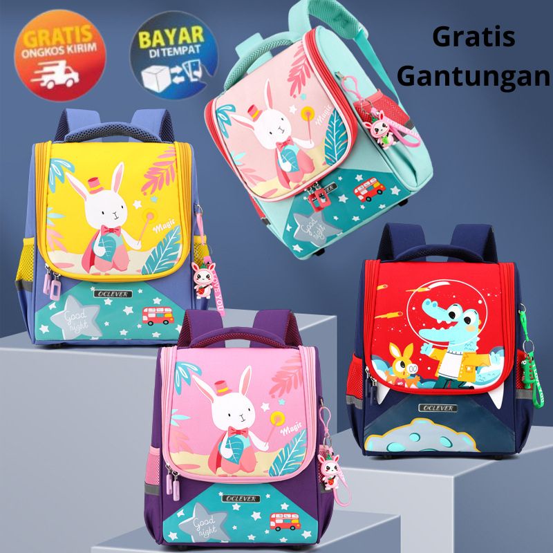 MIKADO - BK150 TAS SEKOLAH TAS RANSEL ANAK KARAKTER ANIMAL BUAYA DINO KELINCI TAS SEKOLAH ANAK TAS ANAK TK TAS RANSEL SEKOLAH