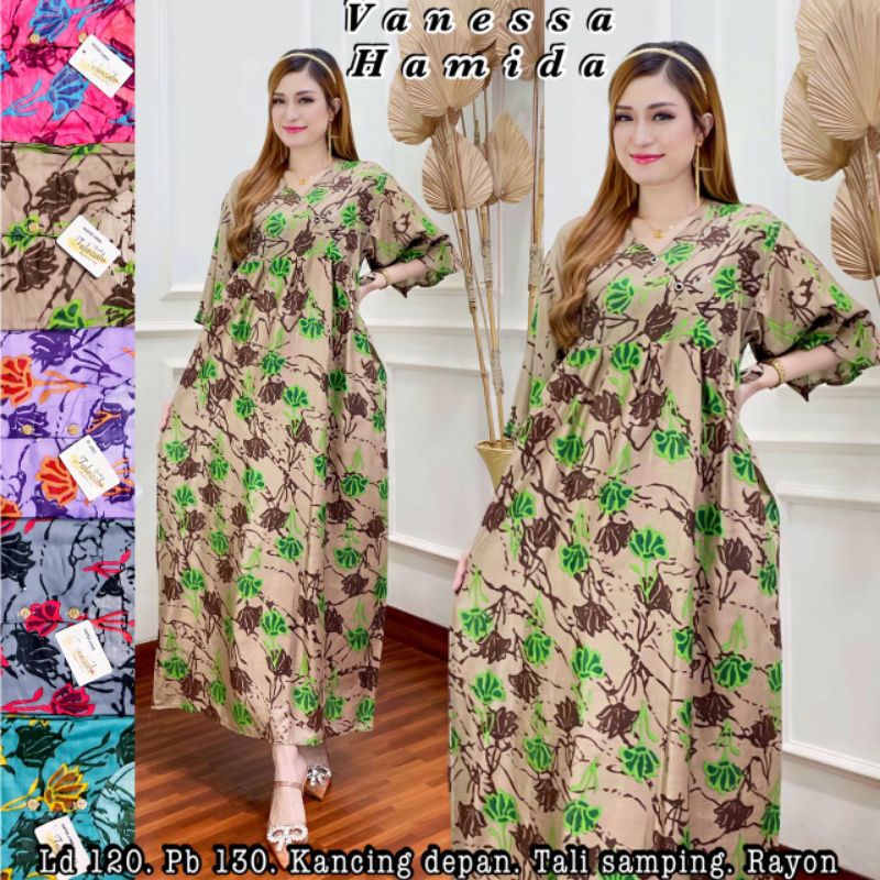 Daster Lowo Rayon Branded Viral Kekinian LD 120 Busui Resleting Depan Termurah