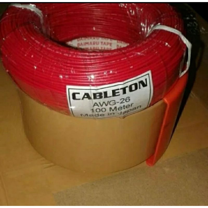 Kabel awg26 1rol panjang 100meter serabut tembaga putih