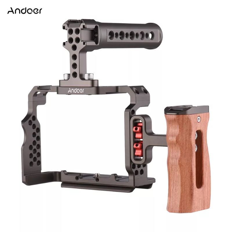 andoer rig cage top handle wooden wood hand grip camera sony A7II A7III A7S11 A7RII A7RIII A7SIII A9