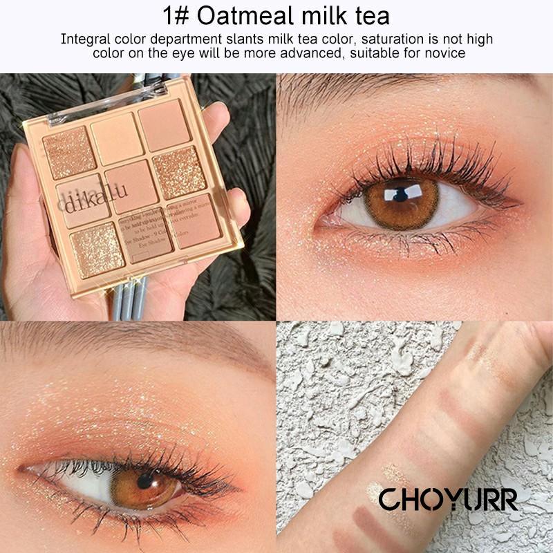 【COD】DIKALU Eyeshadow Glitter Pallete Matte Palet 9 Warna Waterproof Korea Eyeshadow Premium Import Original -CH