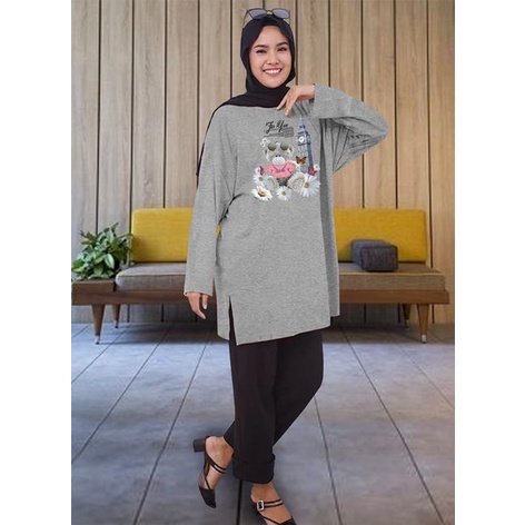 BLOUSE LENGAN PANJANG LD 130CM DTF BUNGA BEAR