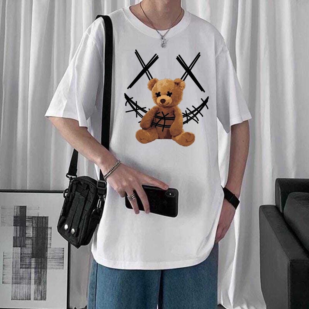 Baju Kaos Distro Oversize Toonz Fashion Bear Lengan Pendek